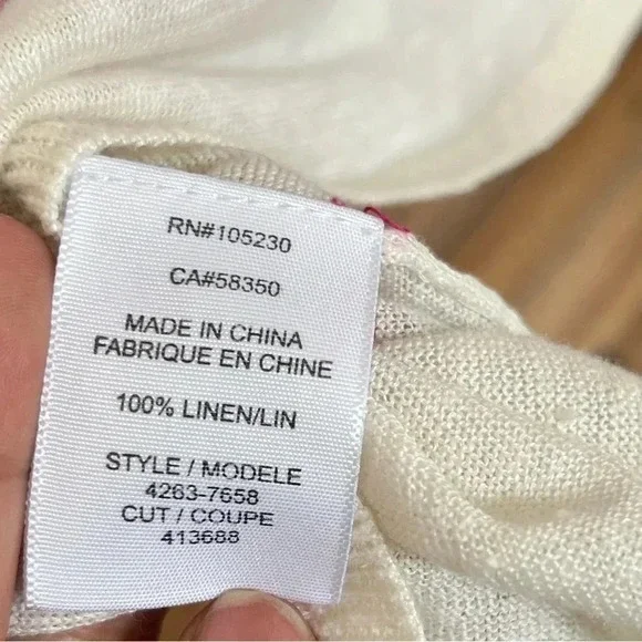 Joie 100% Linen Sweater Size XS- striped - Picture 5 of 7